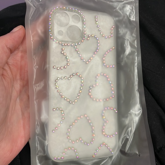 New Clear Iridescent Hearts iPhone 13 Phone Case - Picture 4 of 5